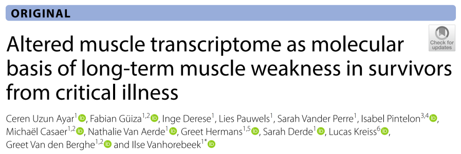 重症后患者长期肌肉无力的分子基础——肌肉转录组的改变