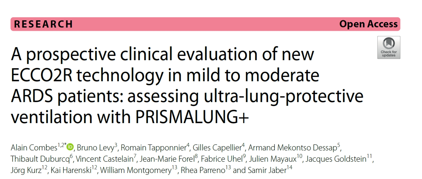 新型ECCO₂R技术在轻中度ARDS患者中的前瞻性临床评价：评估PRISMALUNG+的超肺保护性通气效果